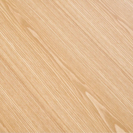 Table repas 220 cm MDF plaqué frêne pieds laqué beige mat - KOLIRA