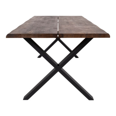 Table repas 200 cm plateau chêne grisé et pieds acier - CIOIO