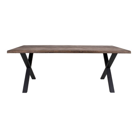 Table repas 200 cm plateau chêne grisé et pieds acier - CIOIO
