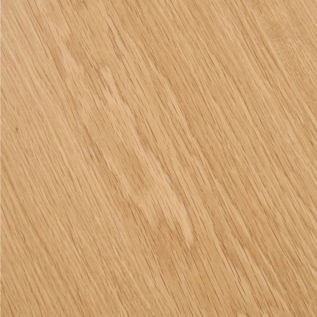 Table extensible ronde pied central, relief MDF placage chêne clair - DUBLIA