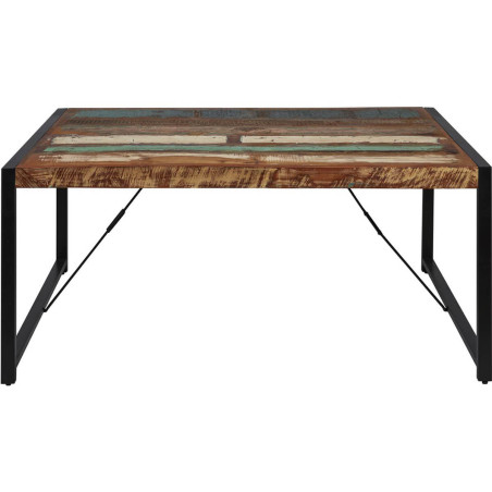 Table repas 180 cm bois recyclé et pieds métal noir - KALIO