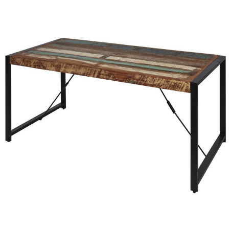 Table repas 180 cm bois recyclé et pieds métal noir - KALIO