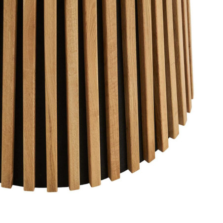 Table repas ronde Ø120 cm pied central relief placage chêne clair - DUBLIA