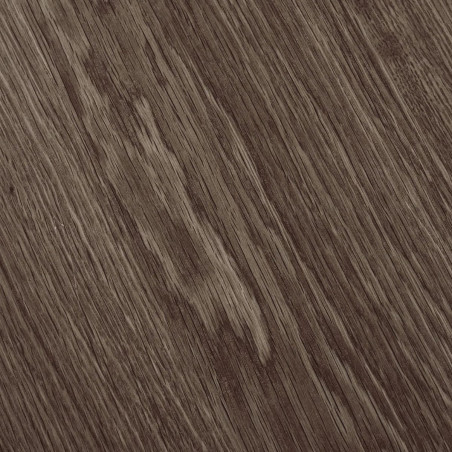 Table extensible ronde pied central relief MDF placage chêne fumé - DUBLIA