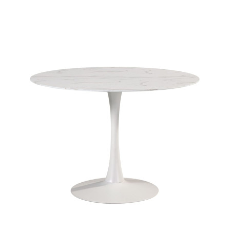 Table ronde Ø110 cm blanche motif craquelures - SCALEN