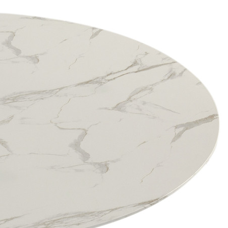 Table ronde Ø110 cm blanche motif craquelures - SCALEN