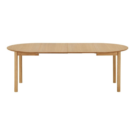 Table repas extensible Ø120 cm en MDF et chêne naturel - YANICKOR