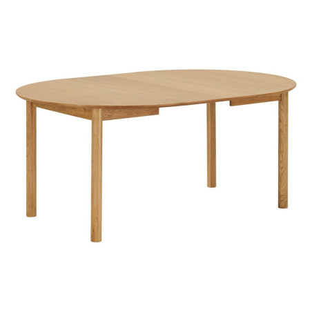 Table repas extensible Ø120 cm en MDF et chêne naturel - YANICKOR