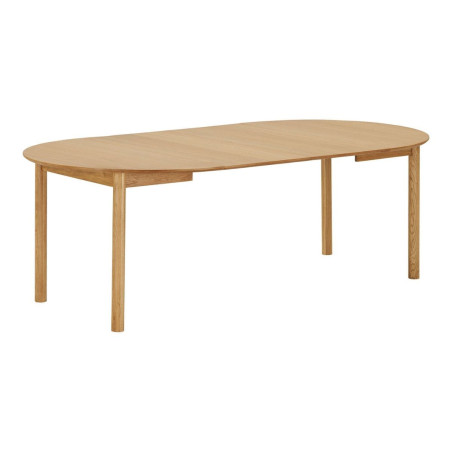 Table repas extensible Ø120 cm en MDF et chêne naturel - YANICKOR