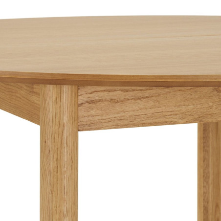 Table repas extensible Ø120 cm en MDF et chêne naturel - YANICKOR