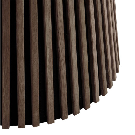 Table repas ronde Ø140cm pied central relief MDF placage chêne fumé - DUBLIA