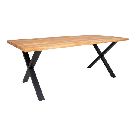 Table repas 200 cm plateau chêne et pieds acier - CIOIO