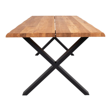 Table repas 200 cm plateau chêne et pieds acier - CIOIO