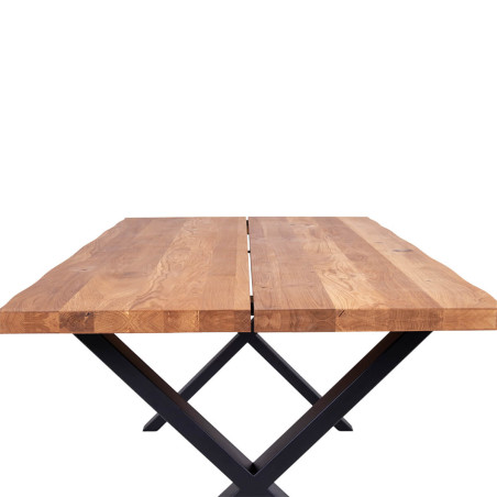 Table repas 200 cm plateau chêne et pieds acier - CIOIO