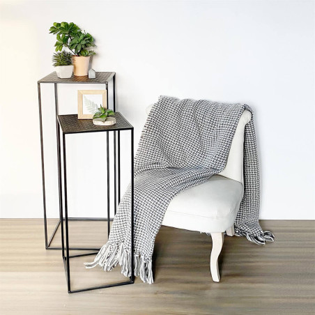 Sellettes gigognes métal aspect or vieilli - PRADO