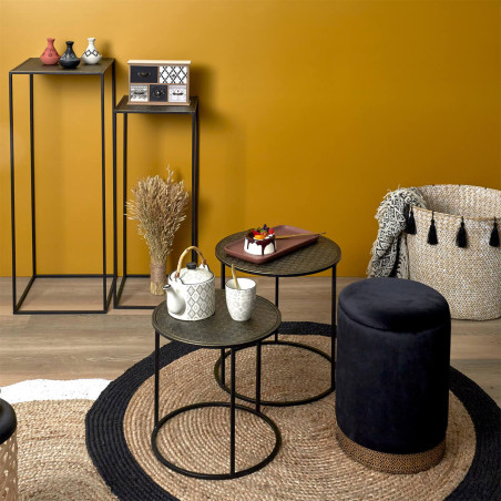 Sellettes gigognes métal aspect or vieilli - PRADO