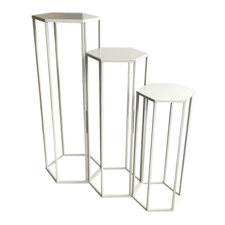 Lot de 3 Sellettes Gigognes Métal Blanc - RAZIO