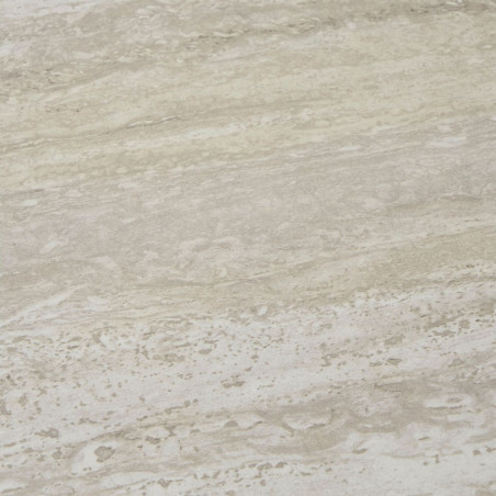 Sellette 2 plateaux en MDF imitation travertin piètement métal noir - SELYNOR