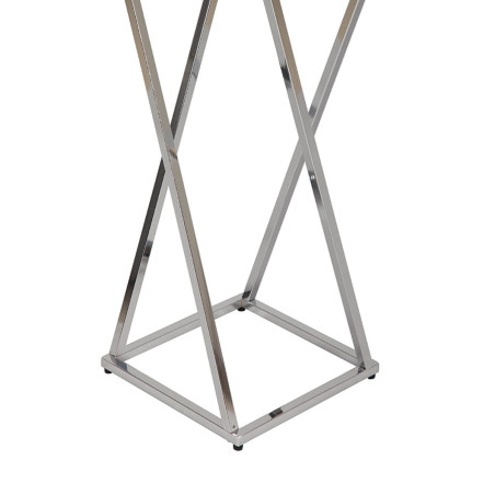 Sellette H75 cm en acier chromé et plateau verre - SALEN