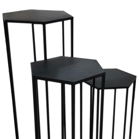 Lot de 3 Sellettes Gigognes Métal Noir - RAZIO