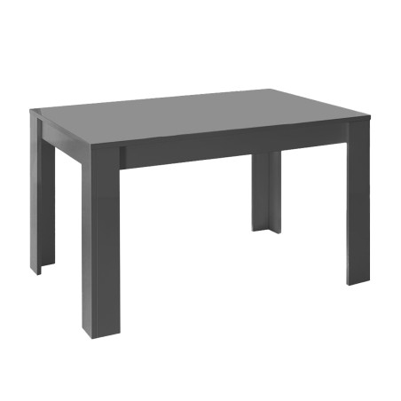 Table repas extensible gris anthracite laqué brillant - CARBIA