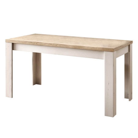 Table repas extensible aspect chêne blanchi et chêne clair - NASHIA