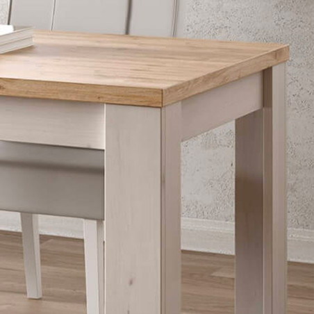 Table repas extensible aspect chêne blanchi et chêne clair - NASHIA