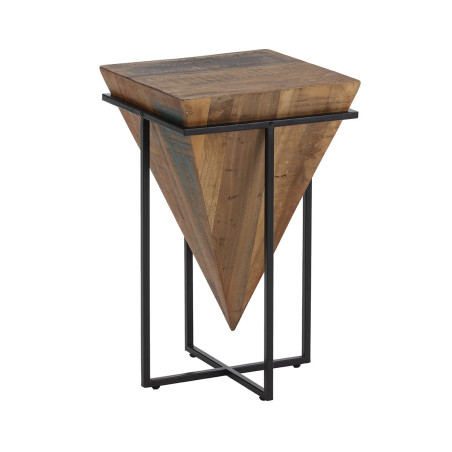 Table d’appoint H.68 cm bois massif et métal noir - FINDEN