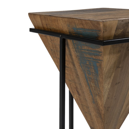 Table d’appoint H.68 cm bois massif et métal noir - FINDEN