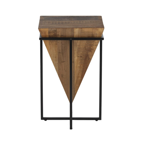Table d’appoint H.68 cm bois massif et métal noir - FINDEN