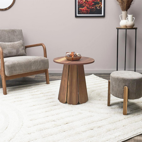 Table d'appoint en MDF aspect noyer - LYLIA