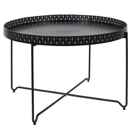 Table d'Appoint Noire Plateau Rond 78 cm - PALEON