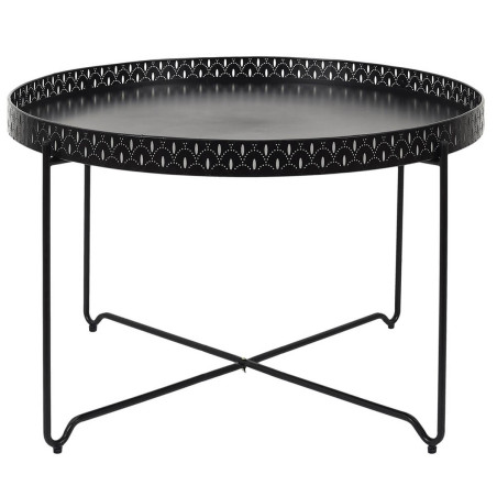 Table d'Appoint Noire Plateau Rond 78 cm - PALEON