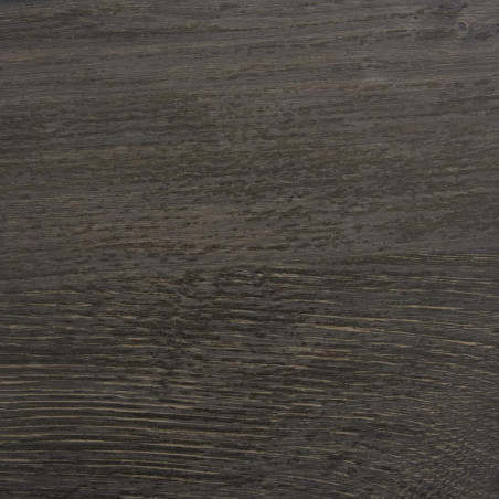 Table d'appoint ronde à pied central relief MDF effet bois foncé - ANKA