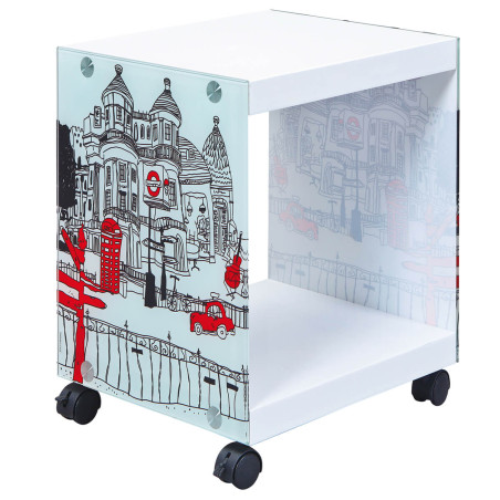 Table d’Appoint sur Roulettes Motif Londres - IRLAN