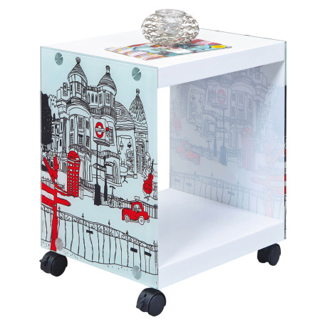 Table d’Appoint sur Roulettes Motif Londres - IRLAN