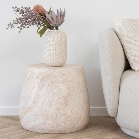 Bout de canapé en fibre d'argile naturelle - RONIRA