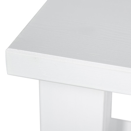 Table d'appoint carrée bois massif vernis blanc - FLIXO