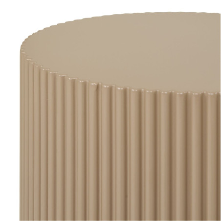 Bout de canapé cylindrique strillé en MDF beige - MADIRA
