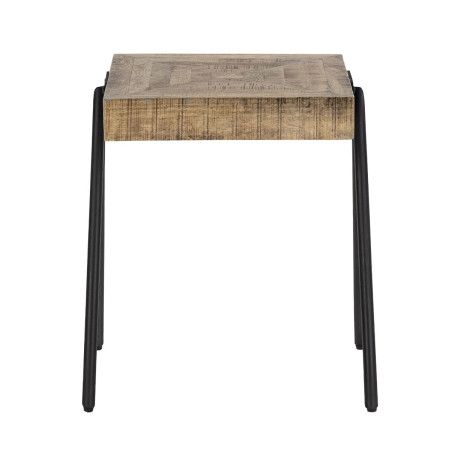 Table d'appoint rectangulaire en bois de manguier et métal noir - ECANEN