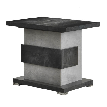 Table d’Appoint à Pied Central Gris Aspect Pierre - HOFIO