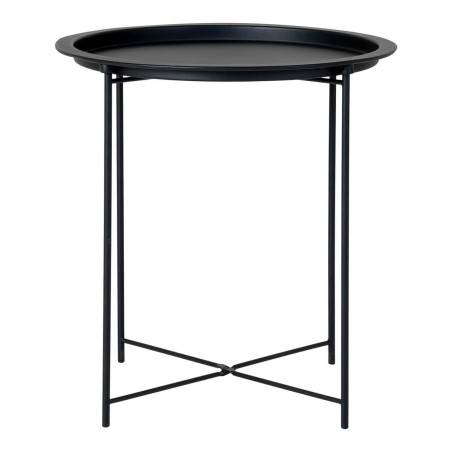 Table d'appoint ronde Ø47 cm acier noir - VALINCA