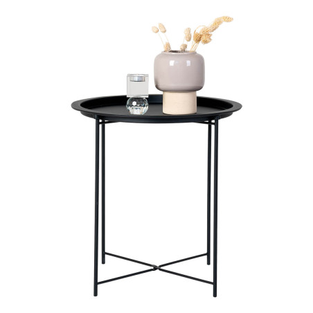 Table d'appoint ronde Ø47 cm acier noir - VALINCA