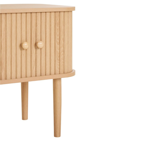 Bout de canapé 2 portes coulissantes MDF et pin naturel - ERIRA