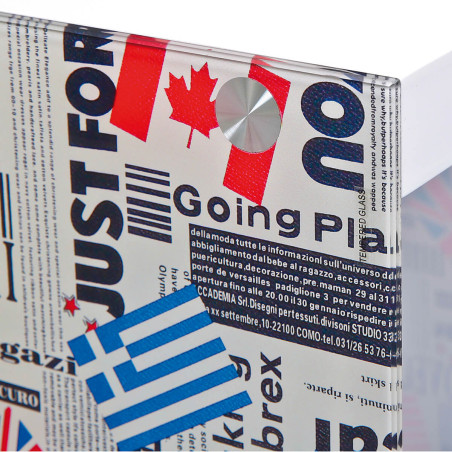 Table d'appoint sur roulettes motif drapeaux - IRLAN