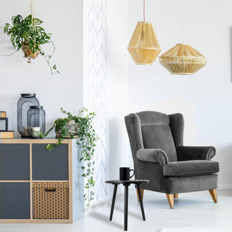 Table d'appoint ronde plateau noir et doré - LISEO