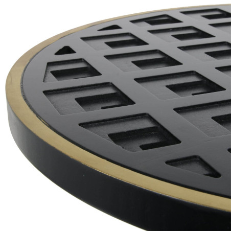 Table d'appoint ronde plateau noir et doré - LISEO