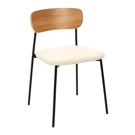 Lot de 4 chaises bois et métal assise bouclettes - KILIO