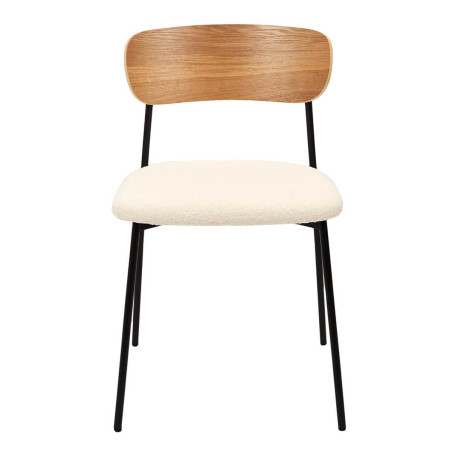 Lot de 4 chaises bois et métal assise bouclettes - KILIO