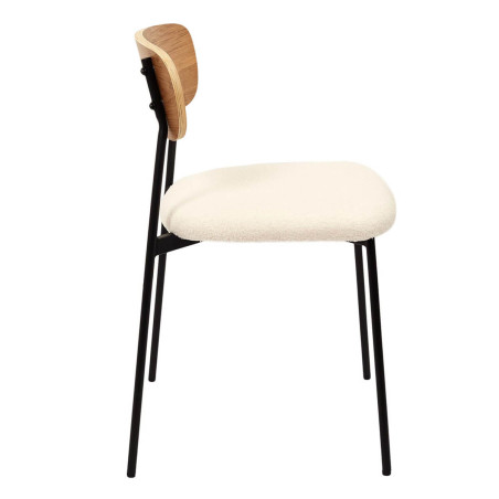 Lot de 4 chaises bois et métal assise bouclettes - KILIO